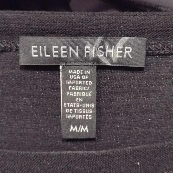 Eileen Fisher Women Black Short Sleeve Side Zippers Knit Dress EUC - Picture 4 of 5